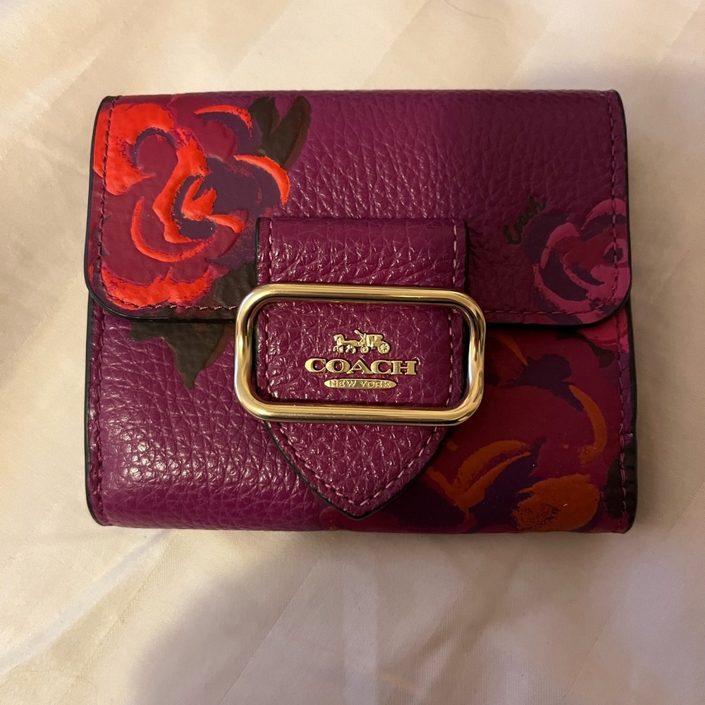small morgan coach wallet with floral design